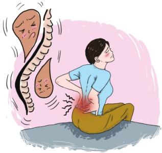 腰痛难忍，坐立不安